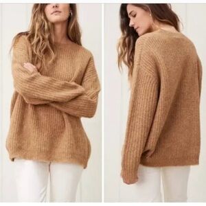 Jenni Kayne Chunky Knit Crewneck Apricot Medium